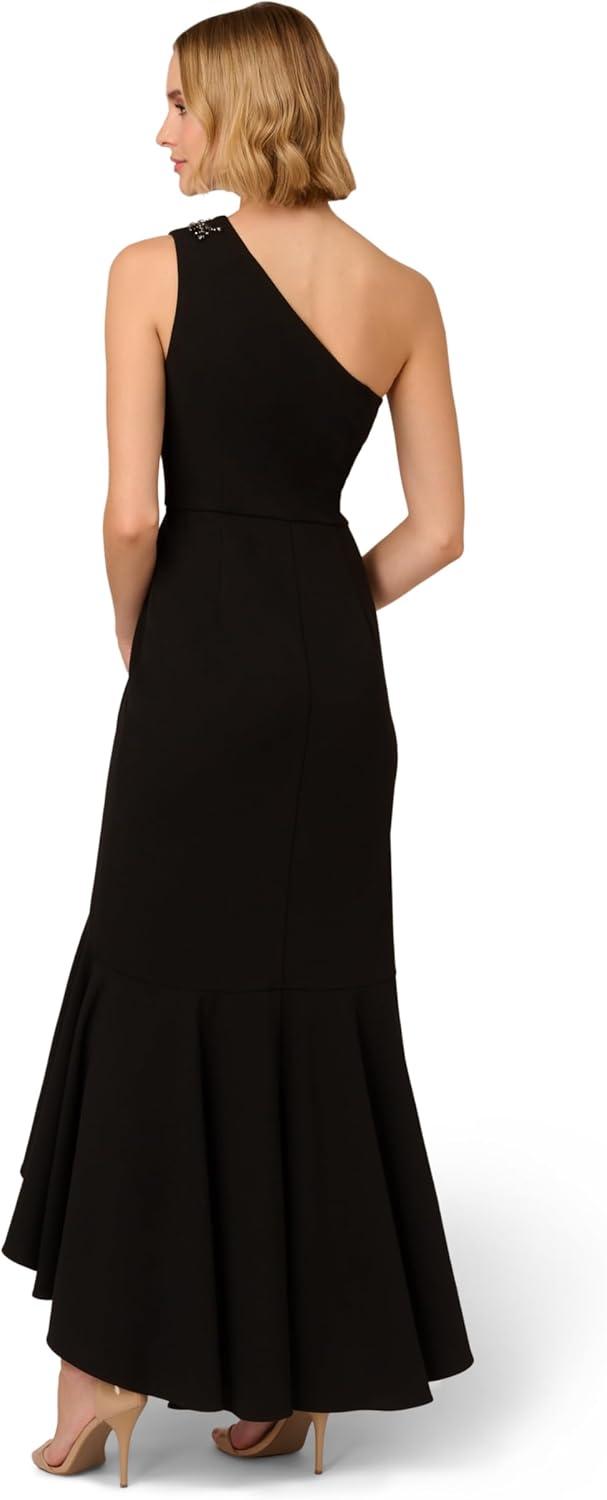 imageAdrianna Papell Womens Beaded Knit Crepe GownBlack