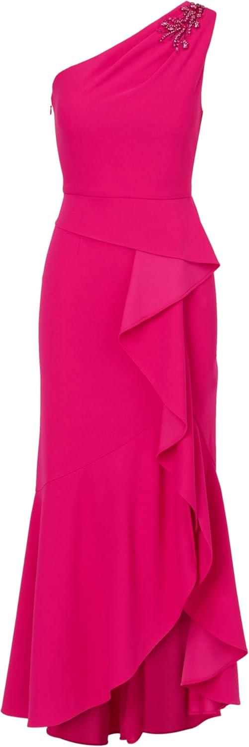 imageAdrianna Papell Womens Beaded Knit Crepe GownFuchsia