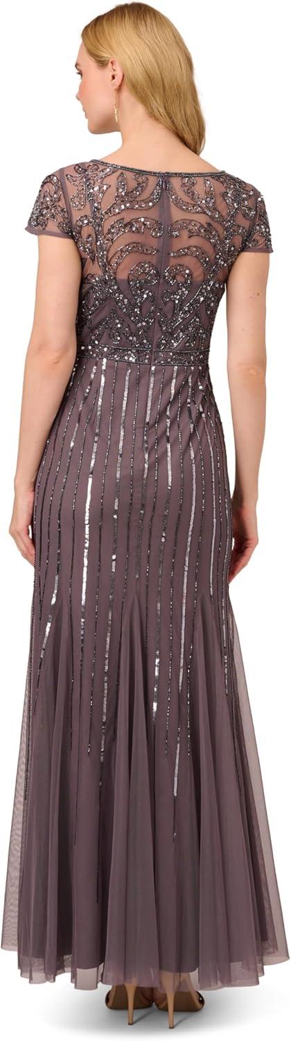 imageAdrianna Papell Womens Beaded Long DressMoonscape