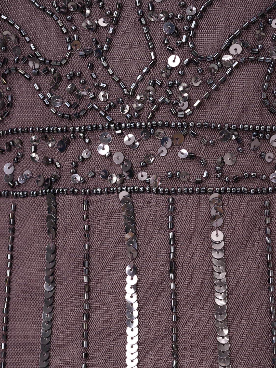 imageAdrianna Papell Womens Beaded Long DressMoonscape