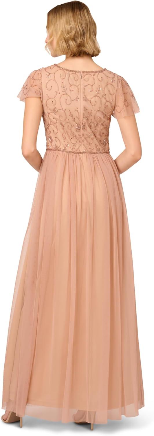 imageAdrianna Papell Womens Beaded Long DressRose Gold