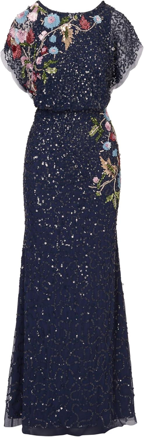 imageAdrianna Papell Womens Beaded Mermaid Long DressMidnight Multi