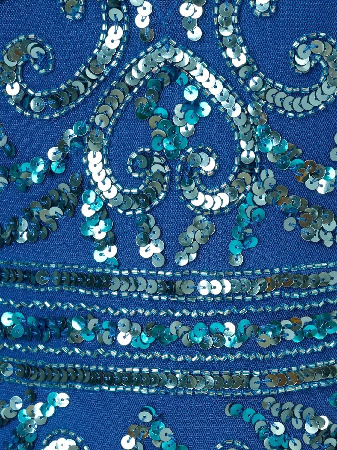 imageAdrianna Papell Womens Cap Sleeve Beaded DressBlue Horizon