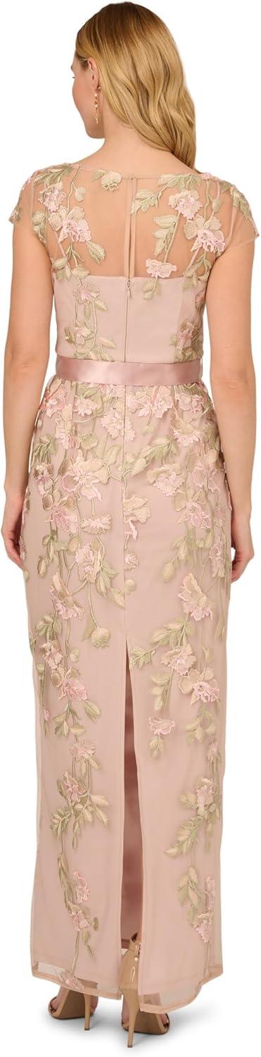 imageAdrianna Papell Womens Cascading Floral Colmn Gwn Merlot MultiNude 12