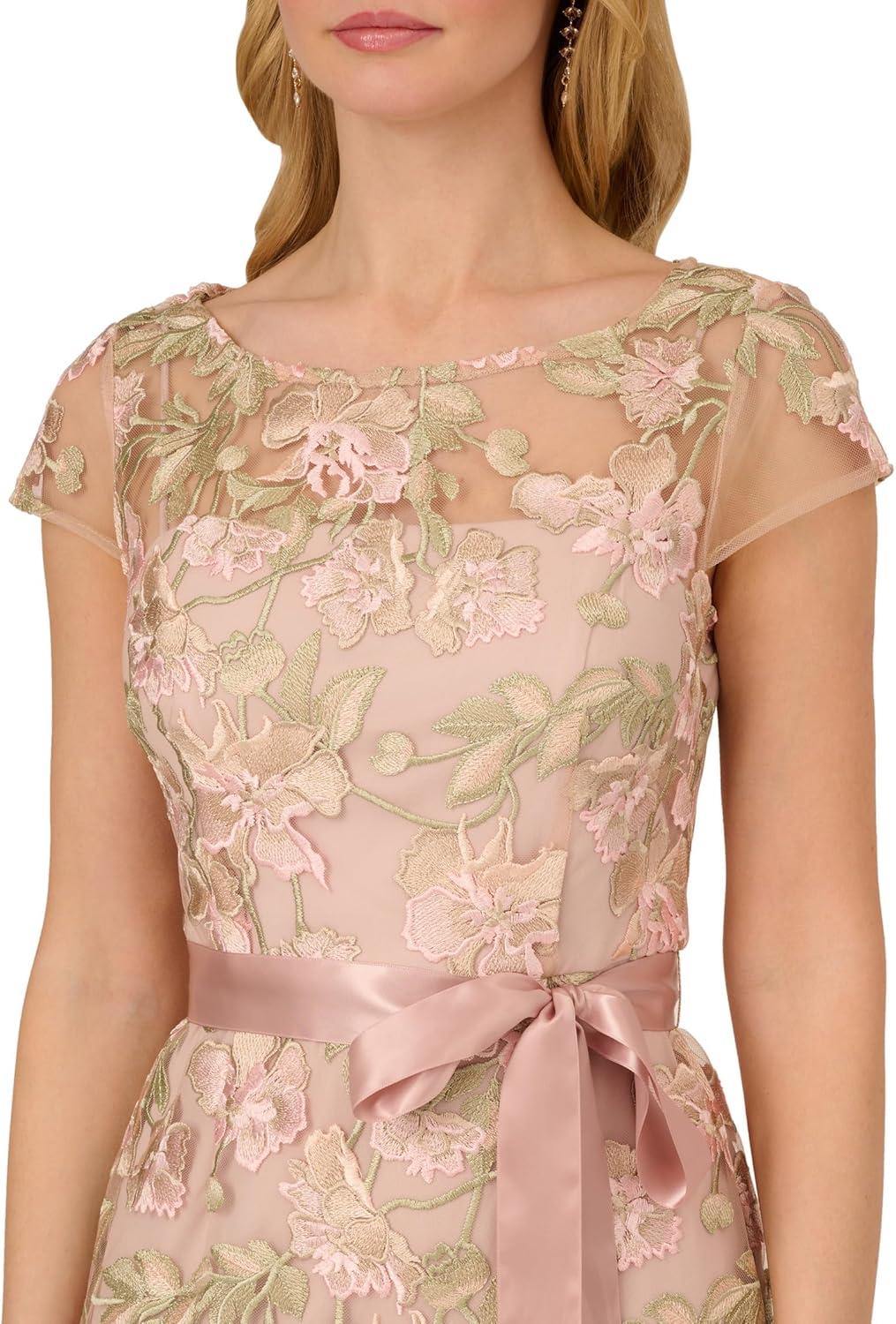 imageAdrianna Papell Womens Cascading Floral Colmn Gwn Merlot MultiNude 12