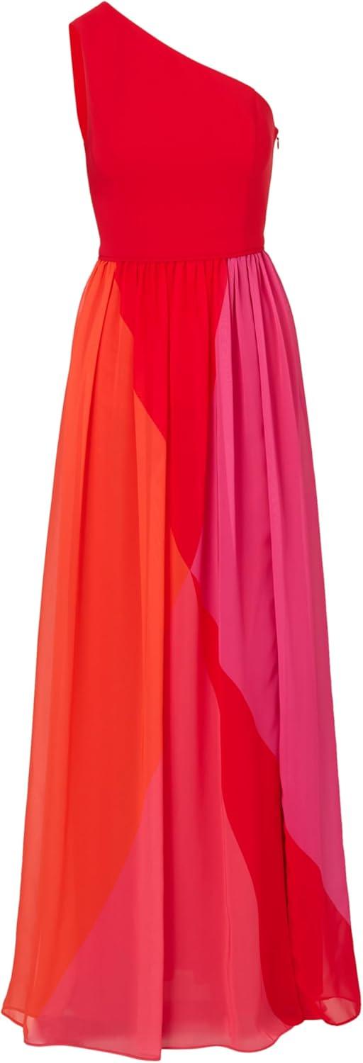 imageAdrianna Papell Womens Color Block Chiffon DressRed Multi