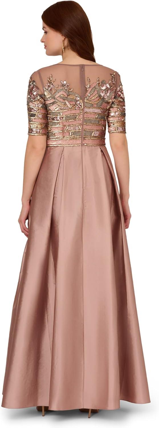 imageAdrianna Papell Womens Embellished Tafetta DressStone
