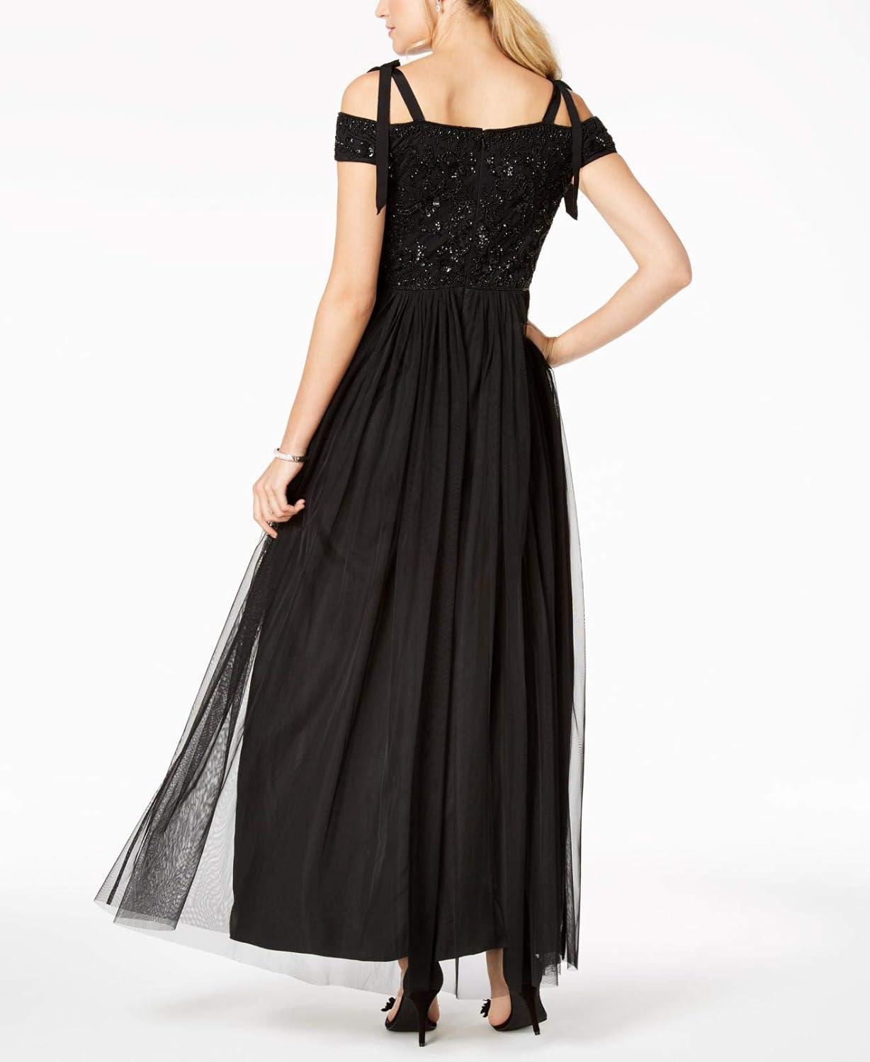 imageAdrianna Papell Womens Long Beaded DressBlack
