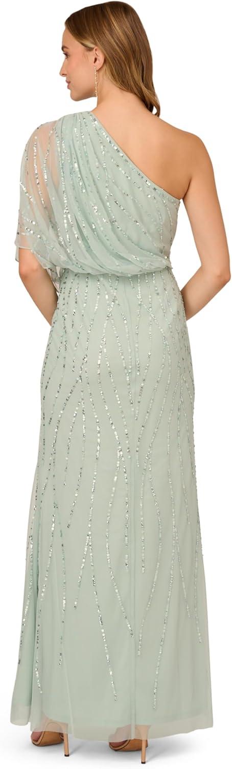 imageAdrianna Papell Womens Long Beaded DressIcy Sage