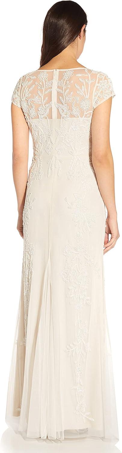 imageAdrianna Papell Womens Long Beaded DressIvory