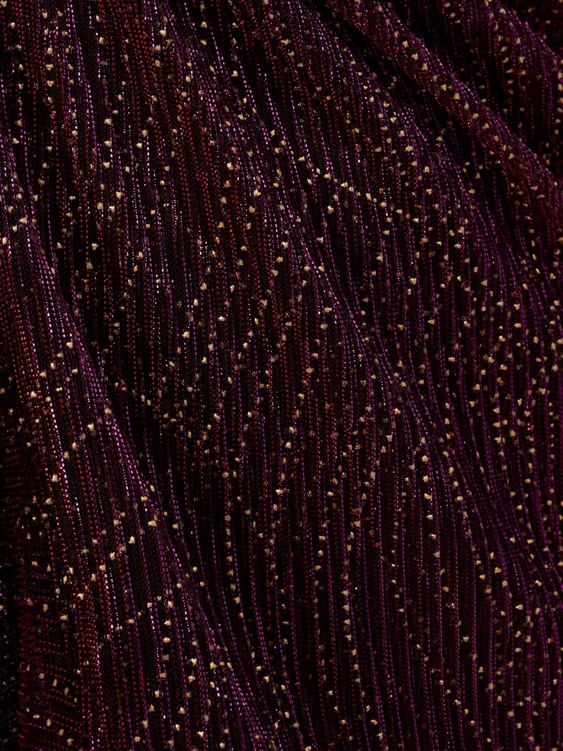 imageAdrianna Papell Womens Metallic Mesh Cascade GownSpecial Occasion DressBurgundyGold