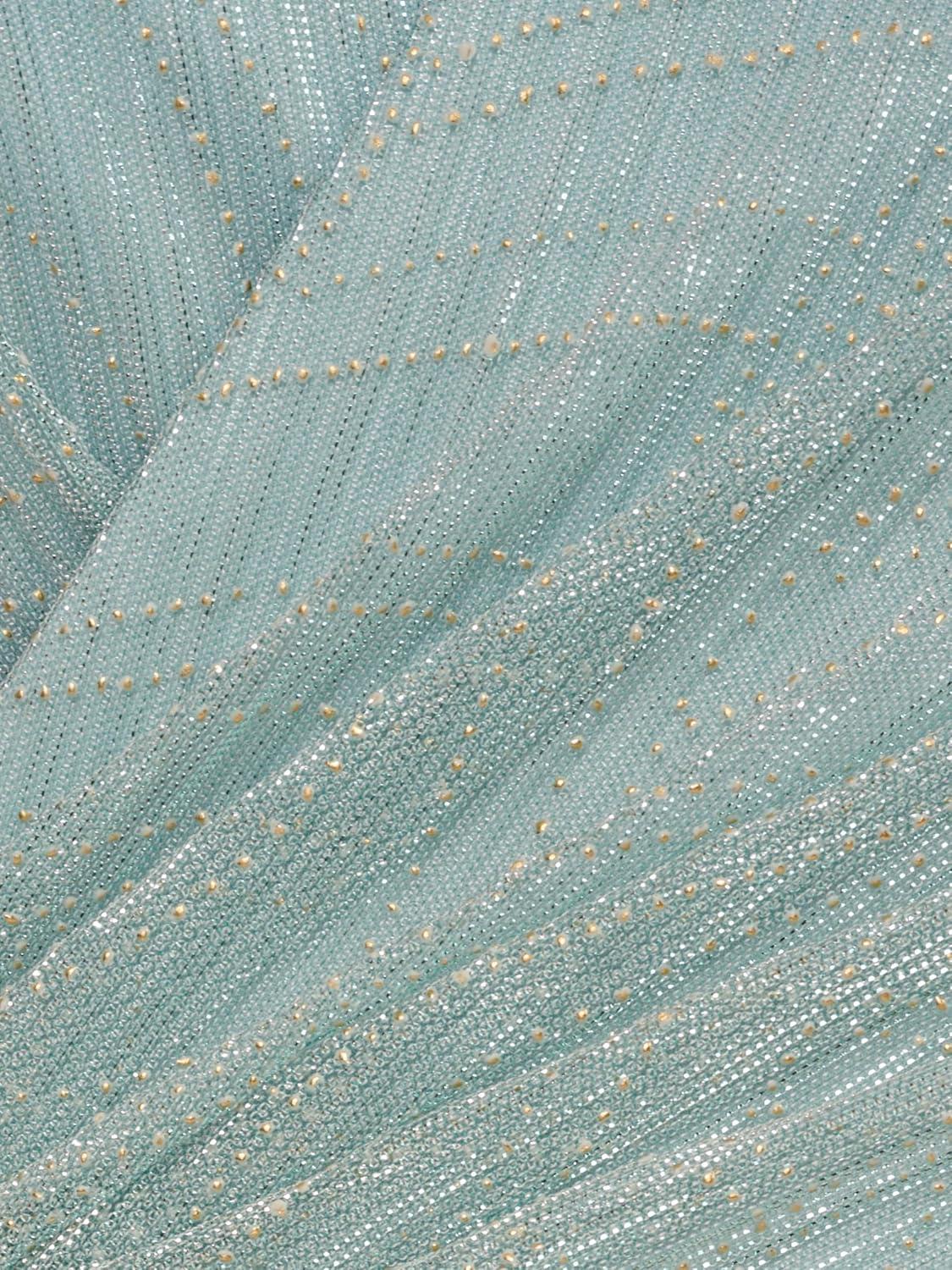 imageAdrianna Papell Womens Metallic Mesh GownMint Smoke