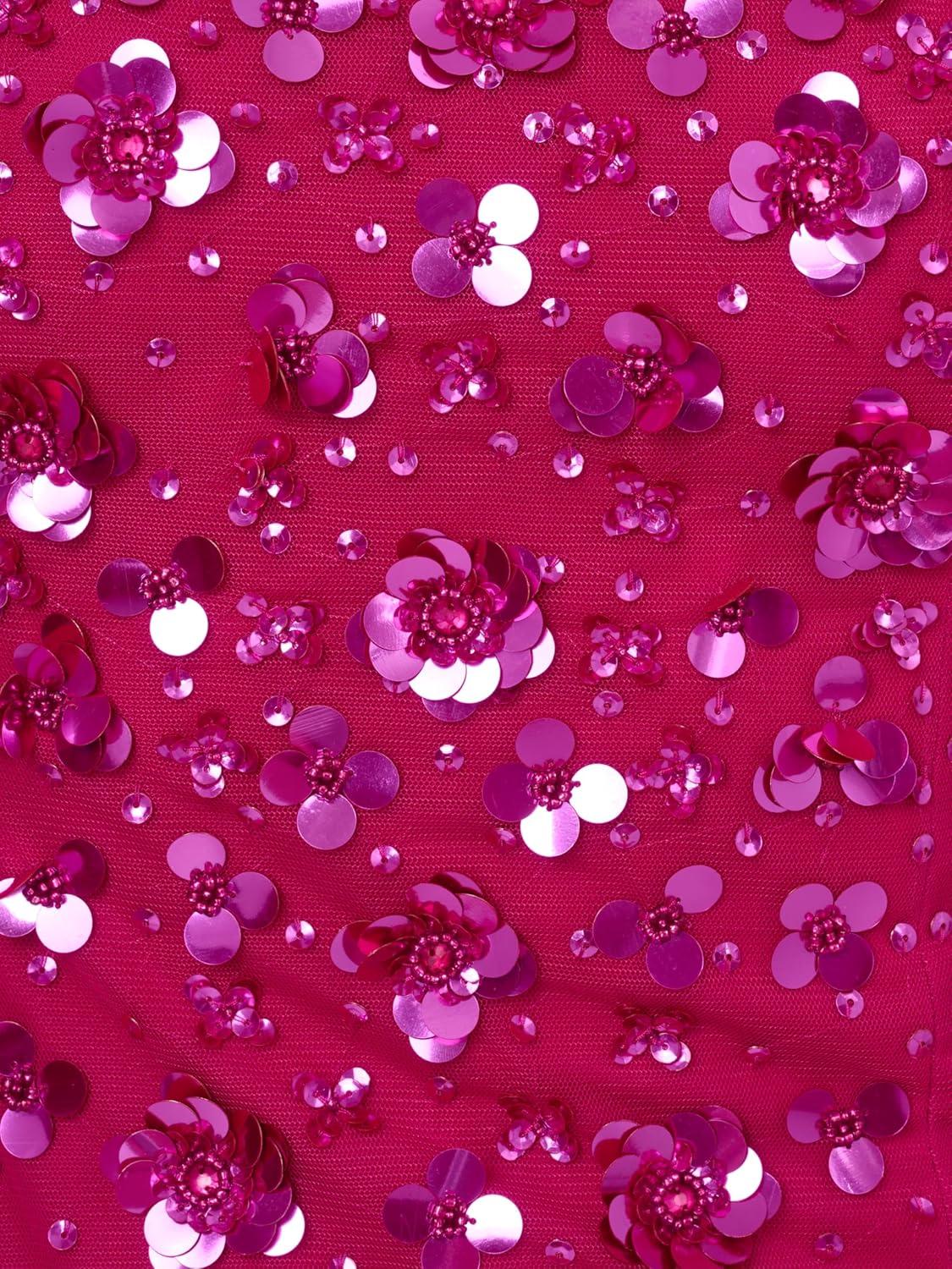 imageAdrianna Papell Womens ONE Shoulder Beaded Gown Hot Orchid US 10