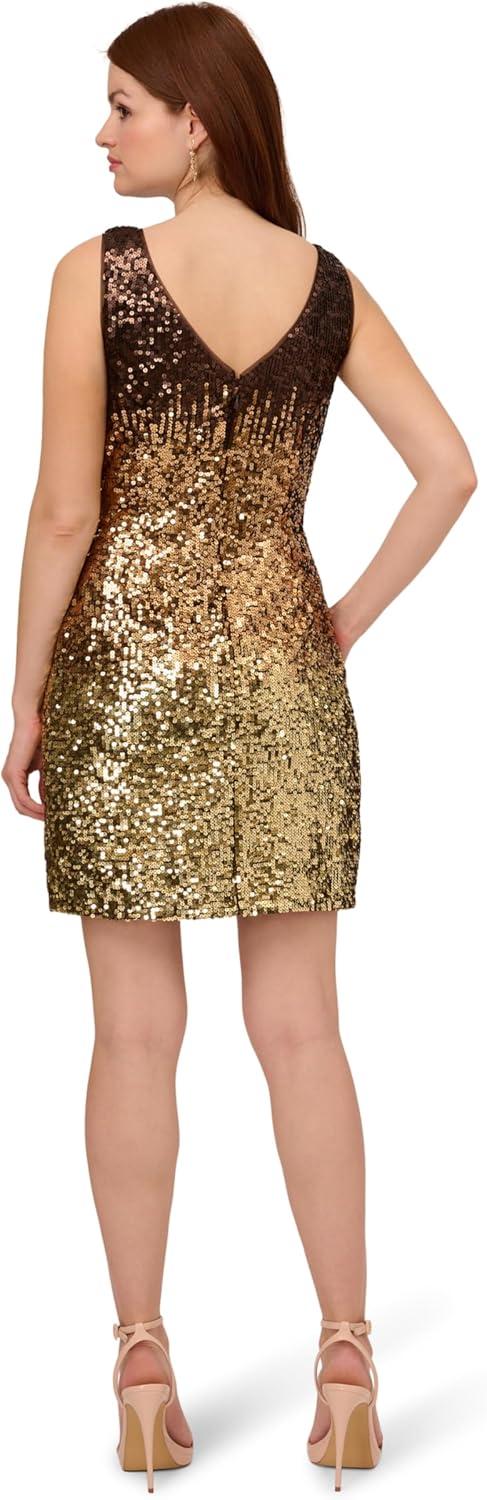 imageAdrianna Papell Womens Ombre Sequin Sheath DressChocolate