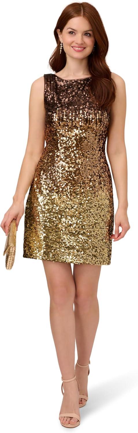imageAdrianna Papell Womens Ombre Sequin Sheath DressChocolate