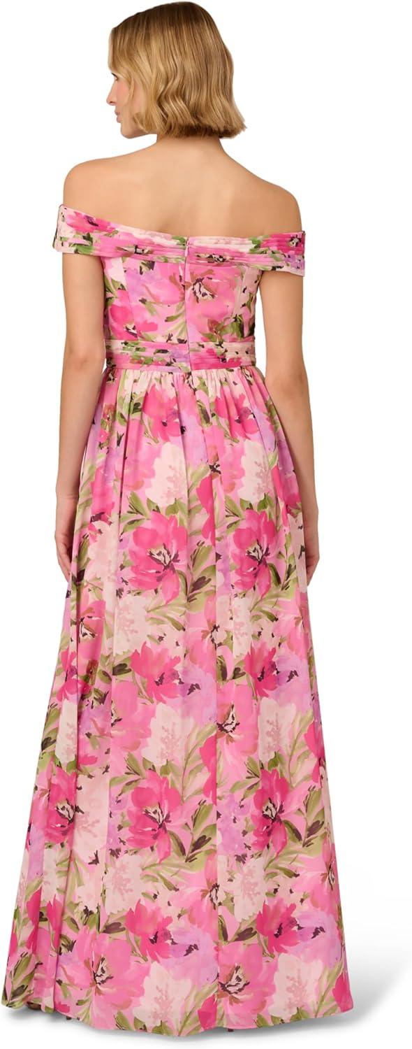imageAdrianna Papell Womens Printed OffSholder DressPink Multi
