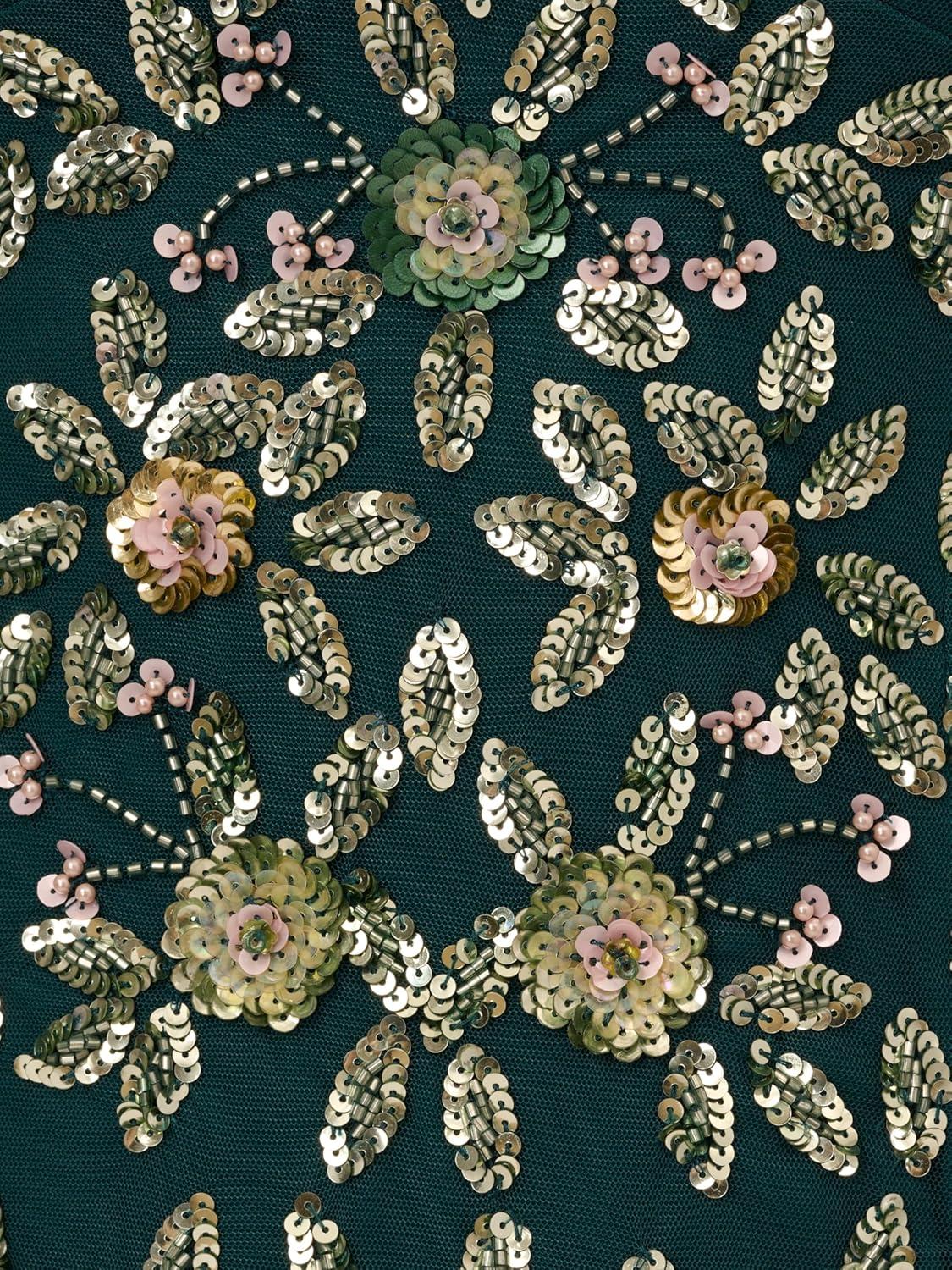 imageAdrianna Papell Womens Ruffle Bead DressGem Green