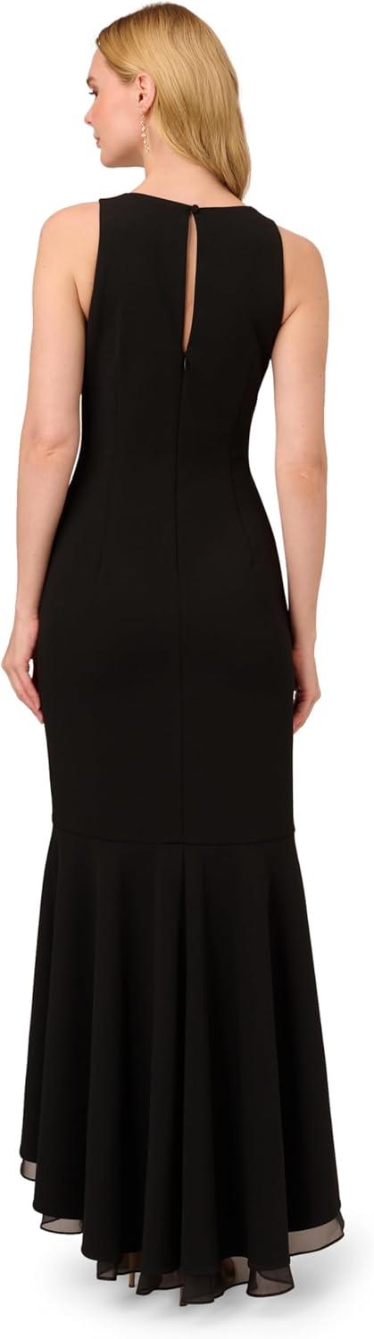 imageAdrianna Papell Womens Ruffle Crepe Halter GownBlack