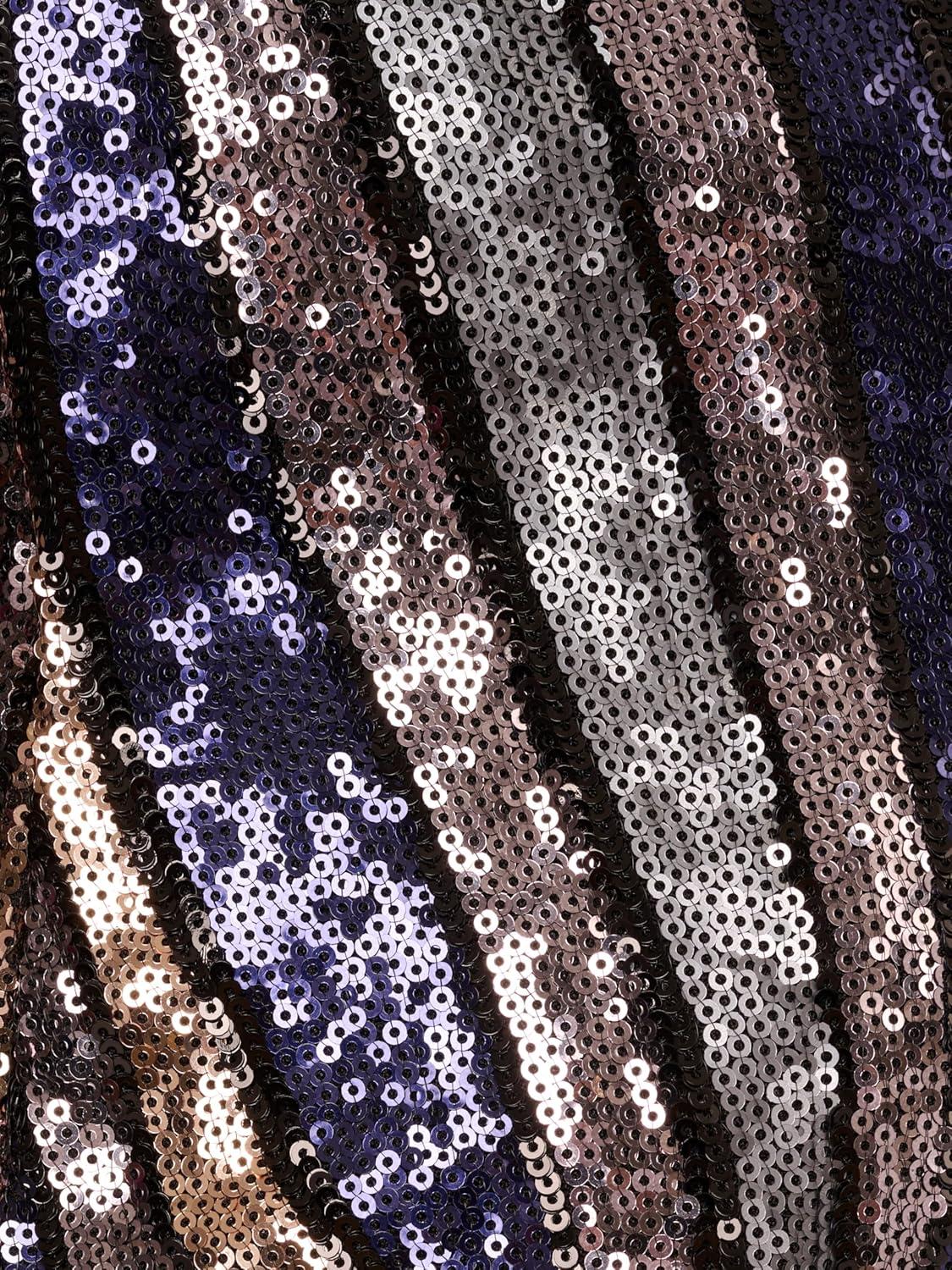 imageAdrianna Papell Womens Sequin One Shoulder GownBlack Multi