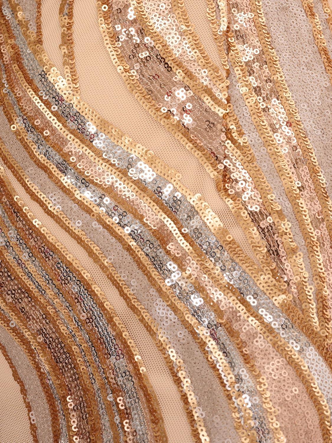 imageAdrianna Papell Womens Sequin One Shoulder GownChampagneGold Multi