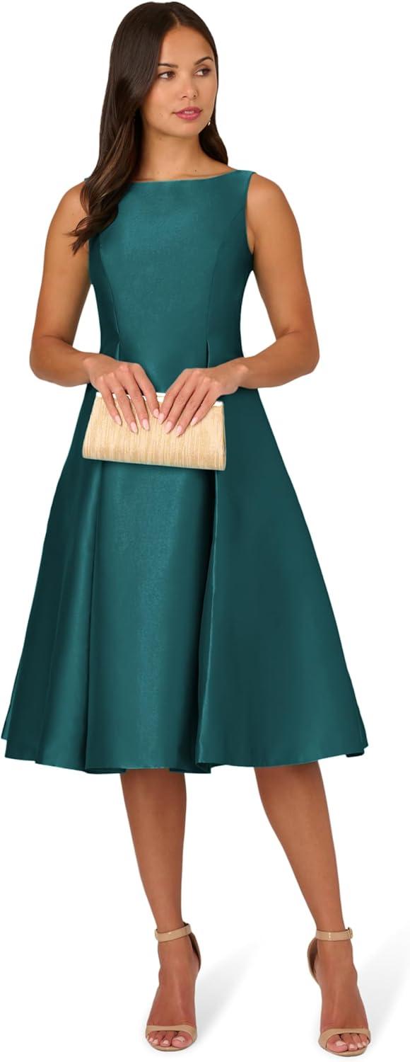 imageAdrianna Papell Womens Sleeveless Tea Length Dress Lily Teal 10
