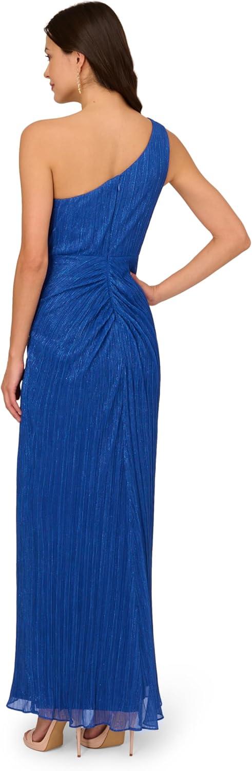 imageAdrianna Papell Womens Stardust Pleated Draped GownBrilliant Sapphire