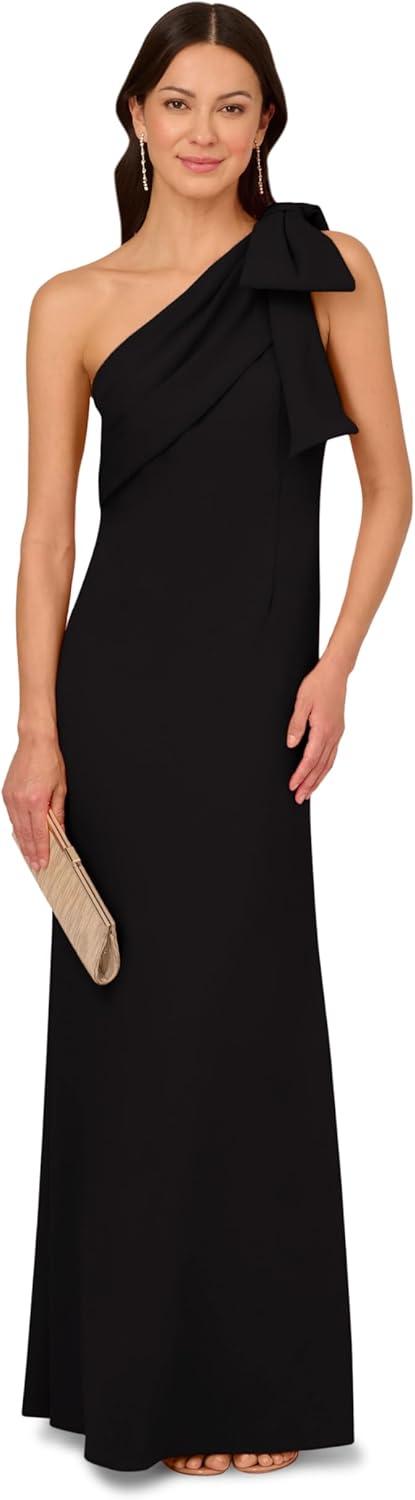 imageAdrianna Papell Womens Stretch Crepe Long DressBlack