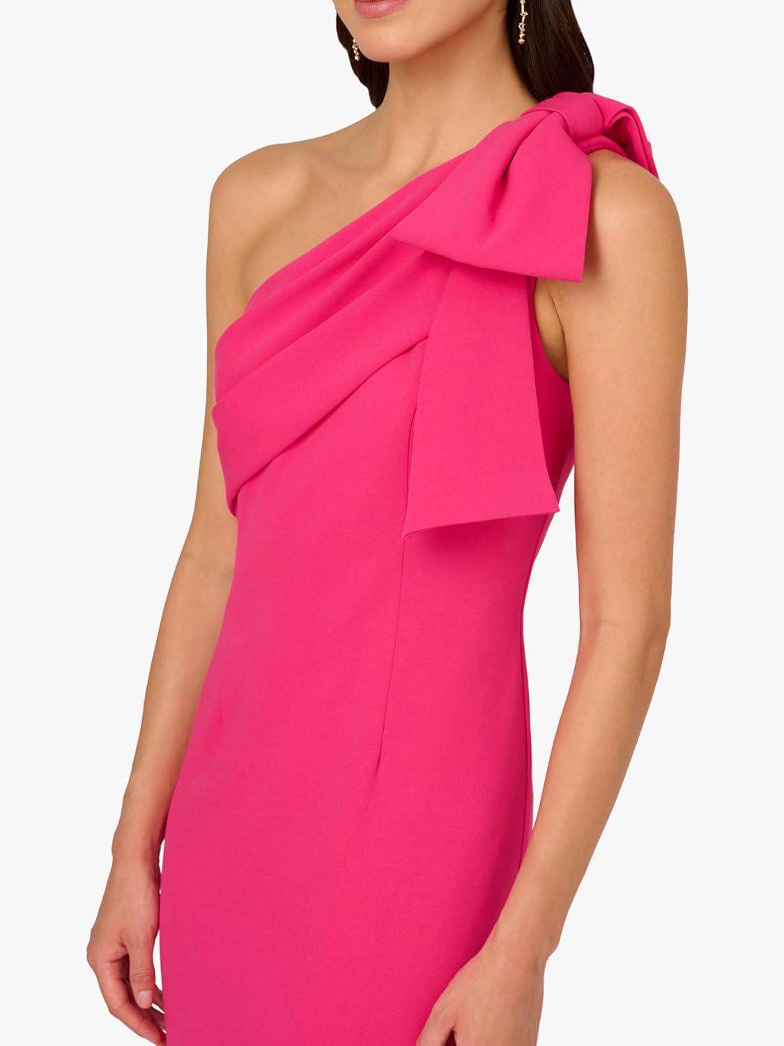 imageAdrianna Papell Womens Stretch Crepe Long DressHot Pink
