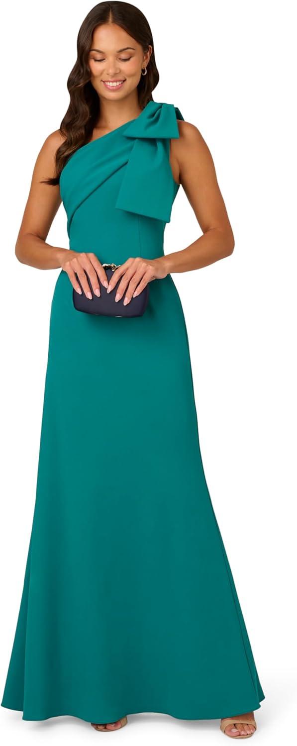 imageAdrianna Papell Womens Stretch Crepe Long DressTempo Teal
