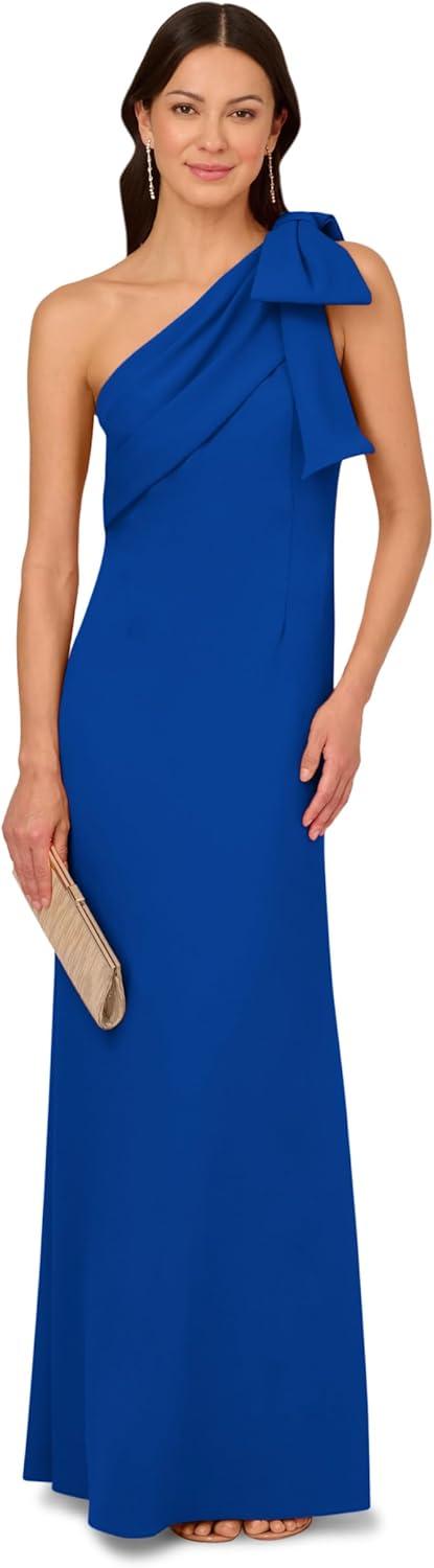 imageAdrianna Papell Womens Stretch Crepe Long DressViolet Cobalt