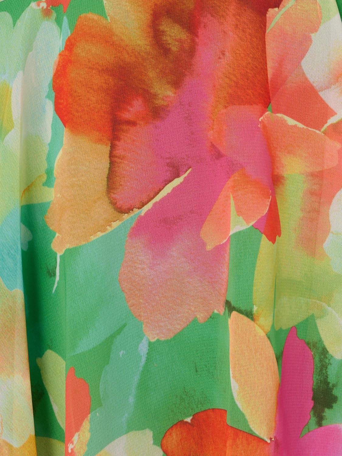 imageAdrianna Papell Womens Tiered Chiffon Midi DressGreen Multi