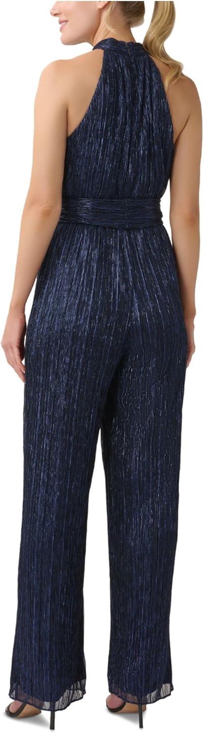 imageAdrianna Papell womens Metallic Crinkle JumpsuitNavy Night