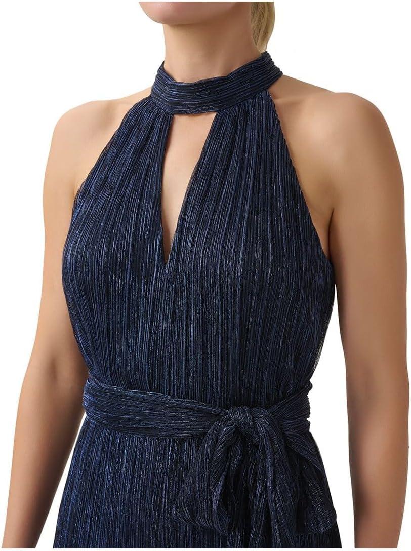 imageAdrianna Papell womens Metallic Crinkle JumpsuitNavy Night