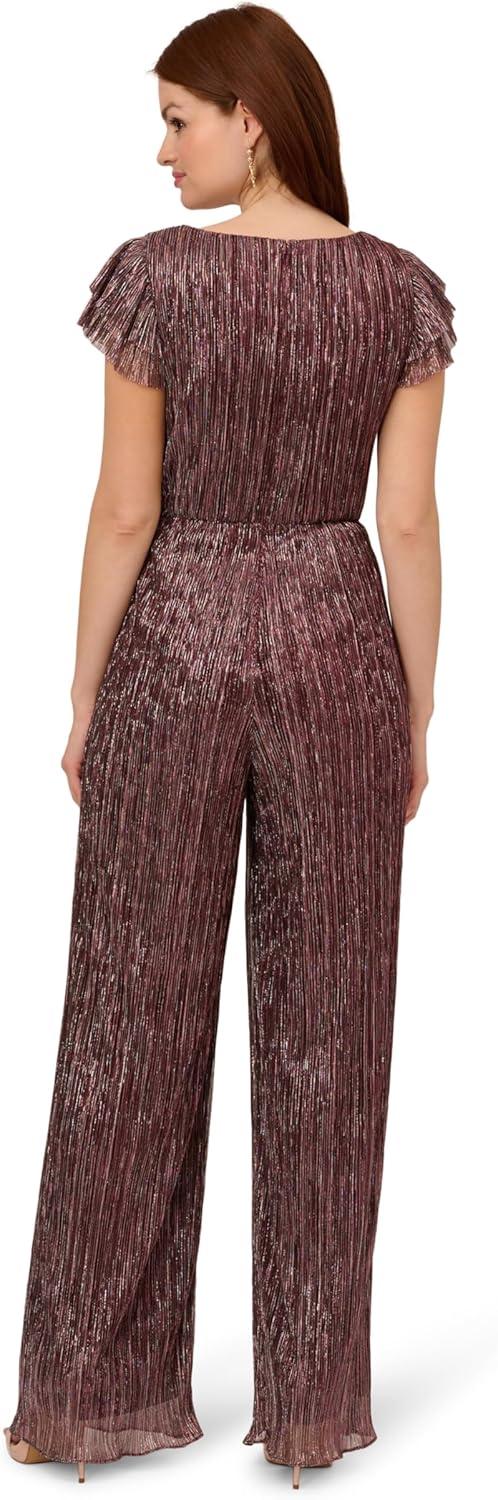 imageAdrianna Papell womens Metallic Crinkle JumpsuitPlum