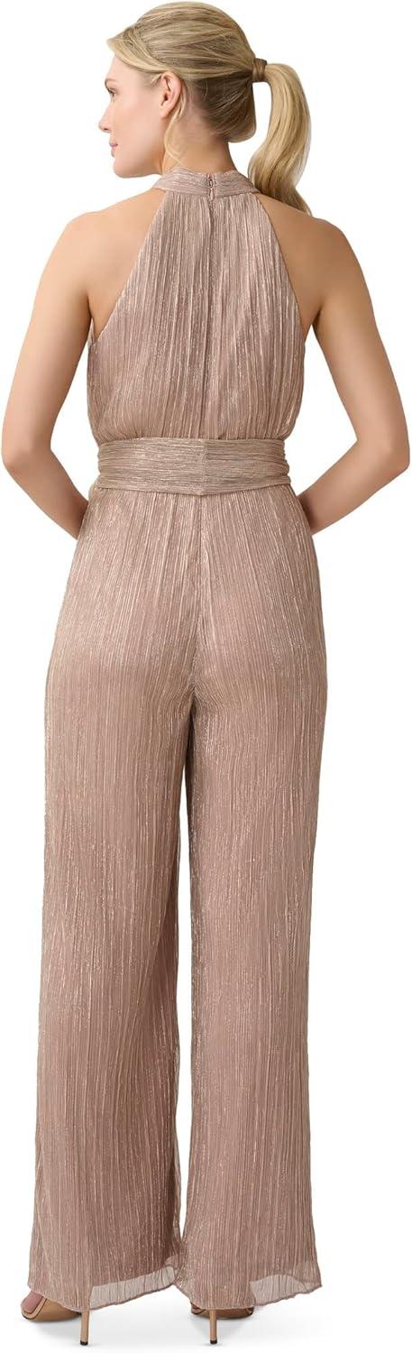 imageAdrianna Papell womens Metallic Crinkle JumpsuitTaupePink