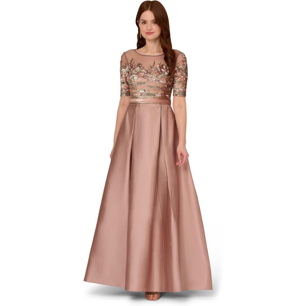 imageAdrianna Papell Womens Embellished Tafetta DressStone