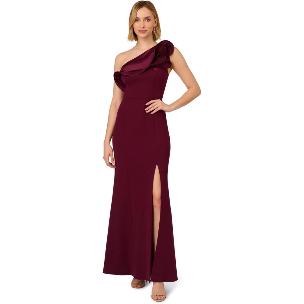 imageAdrianna Papell Womens One Shoulder Mermaid GownCabernet