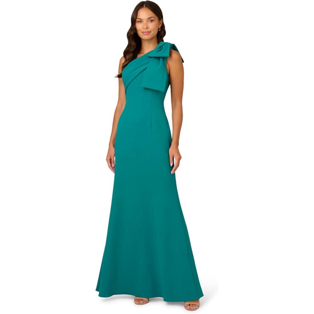 imageAdrianna Papell Womens Stretch Crepe Long DressTempo Teal