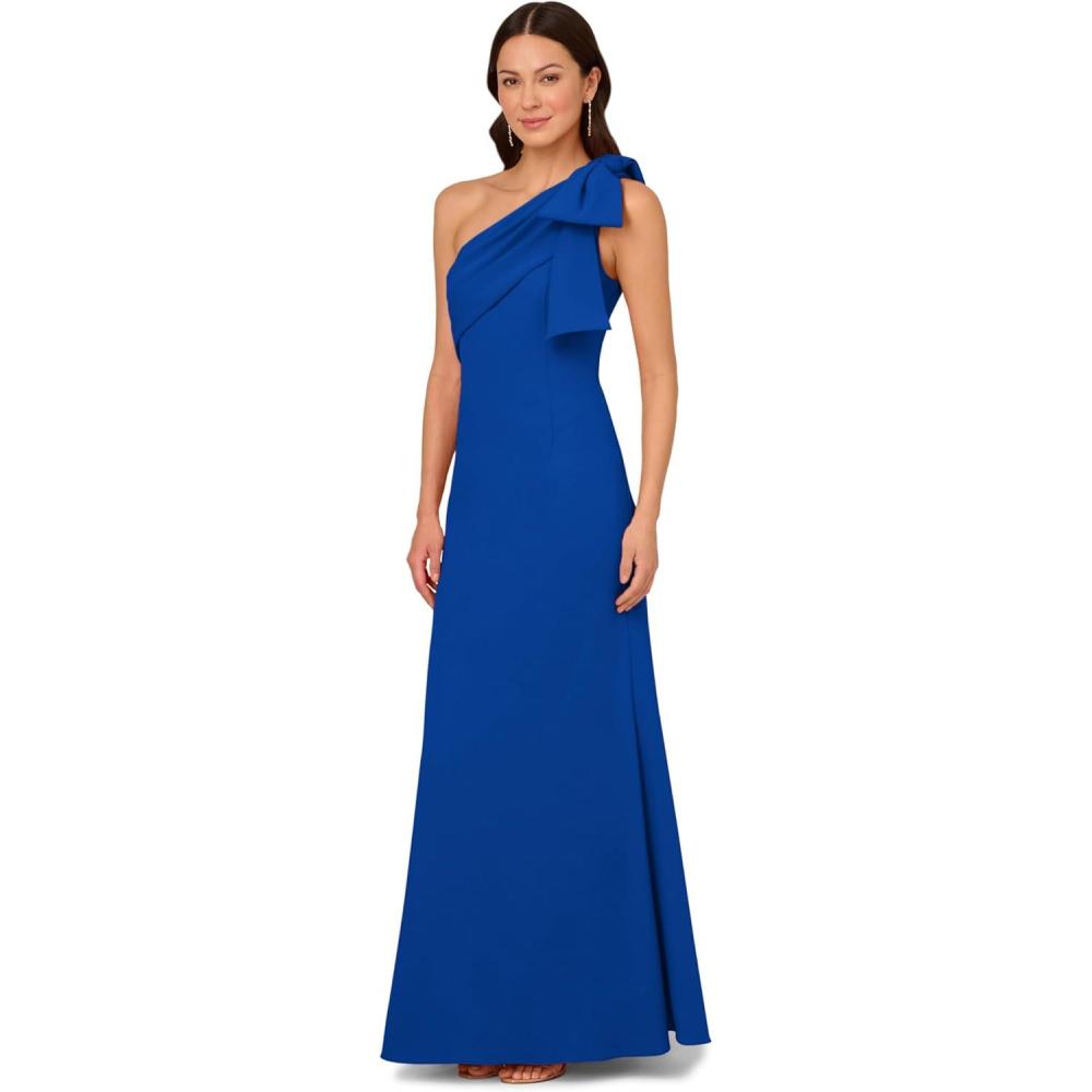 imageAdrianna Papell Womens Stretch Crepe Long DressViolet Cobalt