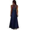 imageAdrianna Papell Womens Bead Combo Taffeta Long DressLight Navy
