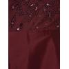 imageAdrianna Papell Womens Bead Combo Taffeta Long DressPlum Wine