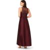imageAdrianna Papell Womens Bead Combo Taffeta Long DressPlum Wine