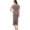 imageAdrianna Papell Womens Bead Flutter Sleeve Long DressMoonscape