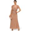 imageAdrianna Papell Womens Beaded Blouson Long Dress Rose Gold 8