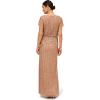 imageAdrianna Papell Womens Beaded Blouson Long Dress Rose Gold 8