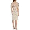 imageAdrianna Papell Womens Beaded Flutter Sleeve DressAlabaster
