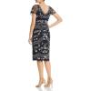 imageAdrianna Papell Womens Beaded Flutter Sleeve DressMidnight Multi