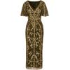 imageAdrianna Papell Womens Beaded Flutter Sleeve DressOlive