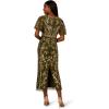 imageAdrianna Papell Womens Beaded Flutter Sleeve DressOlive