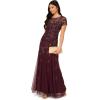 imageAdrianna Papell Womens Beaded Godet Long DressDeep Amethyst